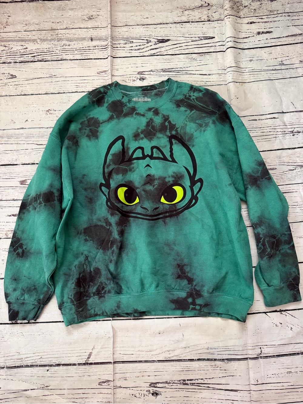 How To Train Your Dragon Toothless Tie Dye Girls Sweatshirt xl oversized